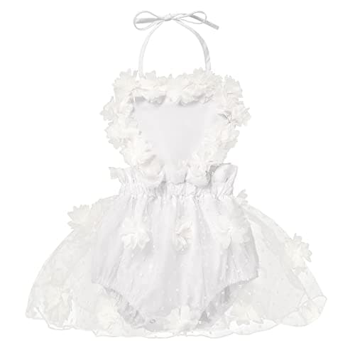 IMEKIS Baby Girls Boho Lace Romper Dress Newborn Outfits