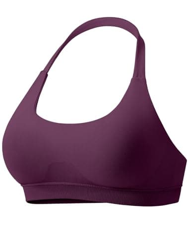 VOYJOY Women's Low Support Halter Workout Bra Seams-Free Yoga Crop Top