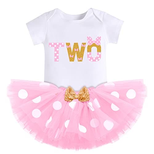 IMEKIS Baby Girls 1st Birthday Tutu Romper with Polka Dots & Mouse Ears Costume