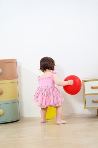 Cute 1-Year-Old Tulle Romper for Baby Girl Birthday Cake Smash