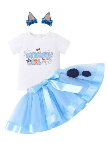 IMEKIS Toddler Birthday Outfit Ruffle Tutu Skirt Dog Ears Hair Clips Set Ideal for 1-6T Birthday Photoshoots  
IMEKIS Toddler Birthday Girl Outfit Shirt Ruffle Tutu Skirt Perfect for 1-6T Birthday Parties  
IMEKIS Cute Birthday Outfit Tutu Skirt with