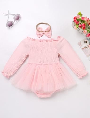 IDOPIP Strawberry Butterfly 1st Birthday Smocked Romper & Tutu Dress