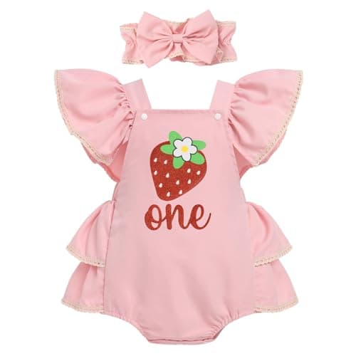 IBTOM CASTLE Baby Girl Boho One-Ruffle Lace Romper Tutu Dress for 1st Birthday Photoshoot