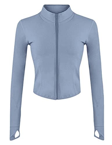 Lviefent Women's Lightweight Full Zip Running Jacket for Slim Fit Yoga Workout