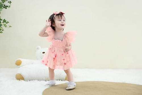 Ruffe Infant Tulle Romper Sleeveless Baby Girl Outfit 0-18M