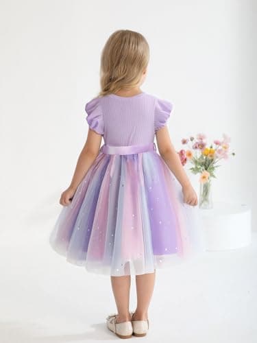 Sinhoon Toddler Girl Tulle Summer Ruffle Dresses 1-6Y