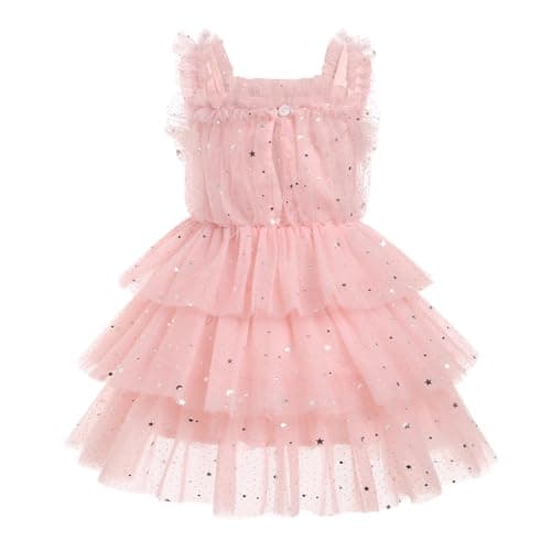 IMEKIS Toddler Sequin Stars Birthday Tutu Dress for Smash Photo Shoot
