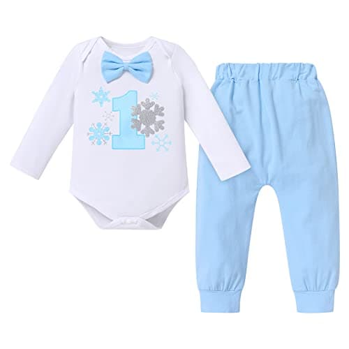 Snowflake 1st Birthday Outfit for Baby Boys