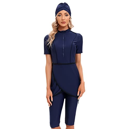 IMEKIS Modest Women's Burkini Swimwear.HashSet Cover Top Capris Set
