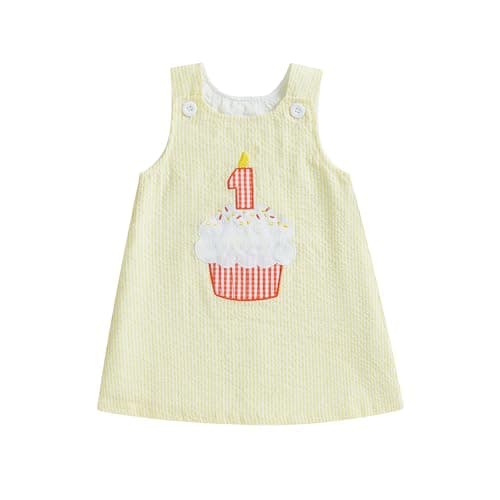GOOCHEER Baby Girl Cake Embroidery One-Year-Old Dress