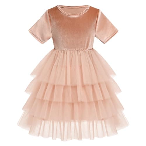 Toddler Girls' Velvet Christmas Dress for Parties & Holidays (Ages 1-8T)