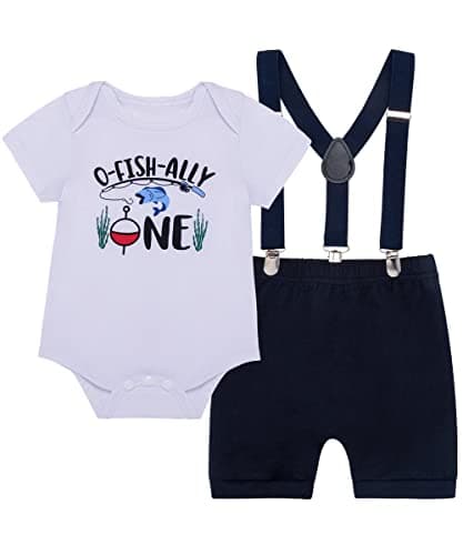 Funny Bowtie One Year Old Boys Romper Bodysuit Set