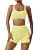 Workout Sets for Women 2 Piece Twist Front Halter Sports Bras High Waist Booty Shorts Exercise Gym Yoga Outfit