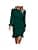 Elegant Long Puff Sleeve Slim Fit Short Dress for Women Crew Neck Ruched Ruffle Hem Bodycon Cocktail Party Dress