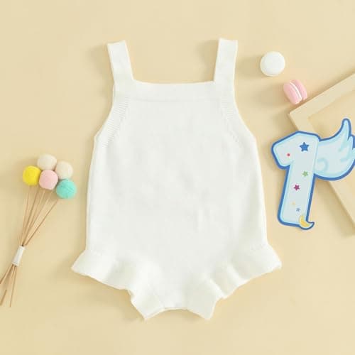Cute Sleeveless Knit Romper for Birthday and Summer