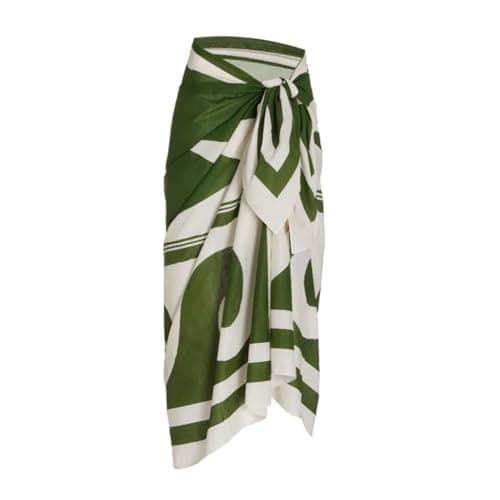 Women's Tropical Floral Print One Piece Swimsuit with Cover up Wrap Skirt