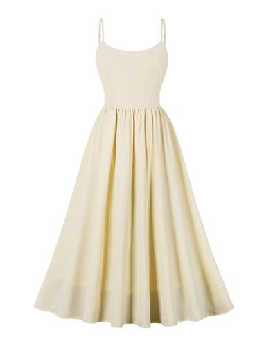 IMEKIS Women's Summer Corset Dress with Spaghetti Straps and Floral Print