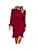 Elegant Long Puff Sleeve Slim Fit Short Dress for Women Crew Neck Ruched Ruffle Hem Bodycon Cocktail Party Dress