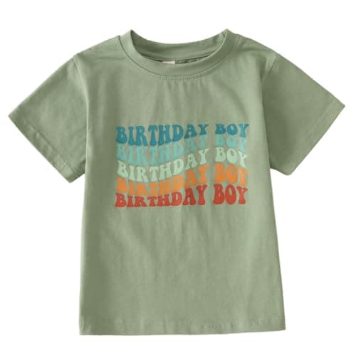 KEKEMI Toddler Boy Birthday Party Letter Print T-Shirt