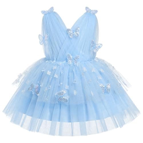 Toddler Girls Butterfly Tutu Dress for Birthday Parties and Photoshoots