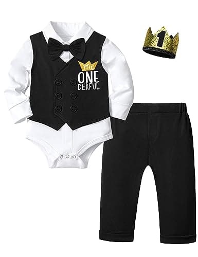 Mr Onederful 1st Birthday Boy Outfit 5Pcs Suit