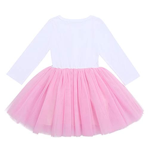 ODASDO My 1st / 2nd / 3rd Birthday Toddler Long Sleeve Tutu Dress & Bowknot Headband Set