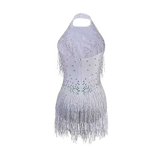 White Sparkle Rhinestone Bodysuit for Women Drag Queen Outfit - Dance Costume