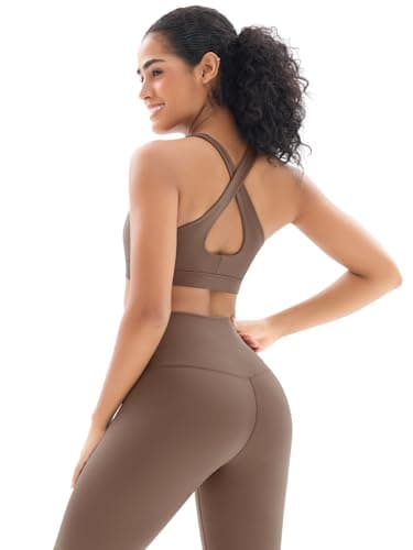 YNNTHY High-Waisted Leggings with Cross-Back Sports Bra for Women Gym Outfits