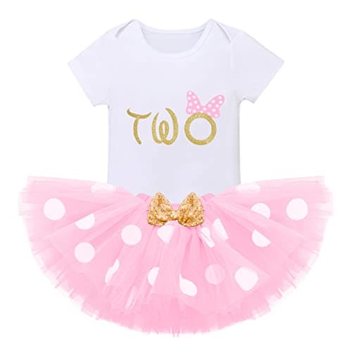 IMEKIS Baby Girls 1st Birthday Tutu Romper with Polka Dots & Mouse Ears Costume