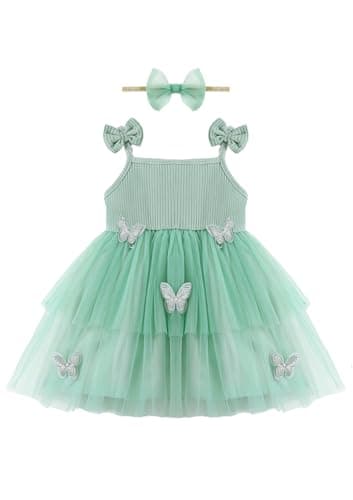 Renotemy Toddler Girl Summer Sleeveless Tutu Dress for Birthday Photoshoot
