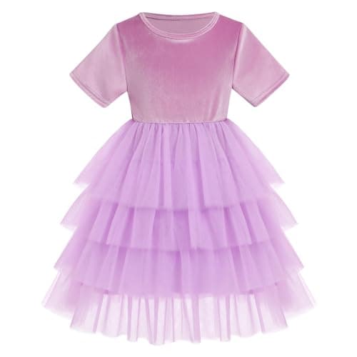 Toddler Girls' Velvet Christmas Dress for Parties & Holidays (Ages 1-8T)