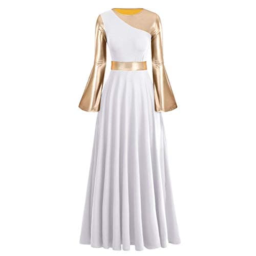 IMEKIS Women's Bi-Color Liturgical Praise Dance Dress
