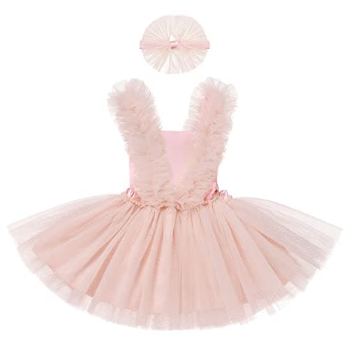 IMEKIS Toddler Baby Girl First Birthday Princess Dress with Headband