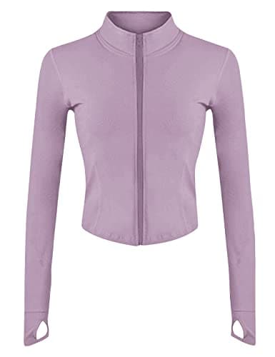Lviefent Women's Lightweight Full Zip Running Jacket for Slim Fit Yoga Workout
