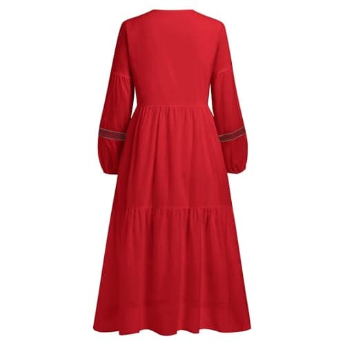 Floral Embroidered Mexican Dress for Women
