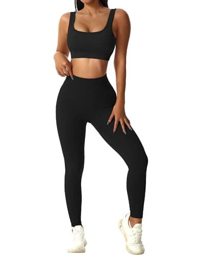AURUZA Seamless High Waist Leggings & Sports Bra Gym Set