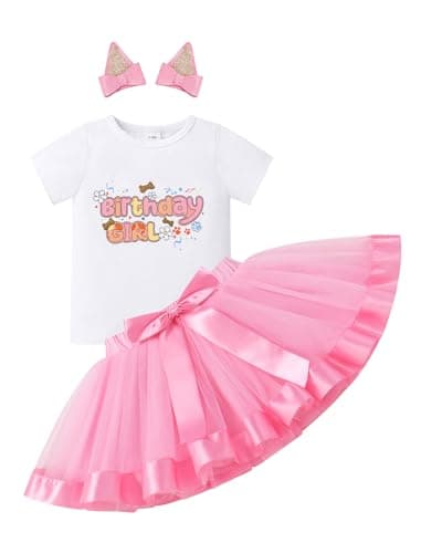 IMEKIS Toddler Birthday Outfit Ruffle Tutu Skirt Dog Ears Hair Clips Set Ideal for 1-6T Birthday Photoshoots  
IMEKIS Toddler Birthday Girl Outfit Shirt Ruffle Tutu Skirt Perfect for 1-6T Birthday Parties  
IMEKIS Cute Birthday Outfit Tutu Skirt with