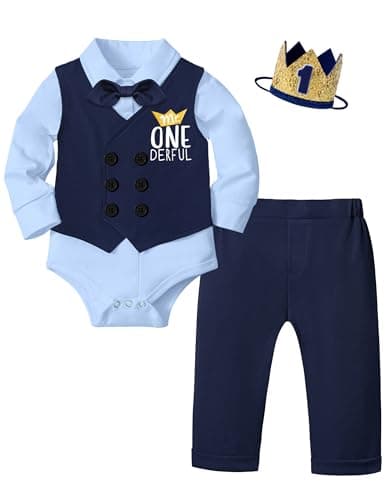 Mr Onederful 1st Birthday Boy Outfit 5Pcs Suit