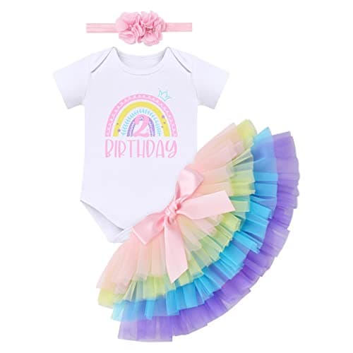 Boho Rainbow 1st Birthday Outfit for Baby Girls