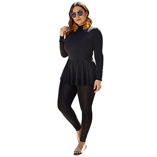IMEKIS Plus Size Modest Muslim Burkini Bathing Suit