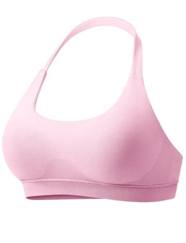 VOYJOY Women's Low Support Halter Workout Bra Seams-Free Yoga Crop Top