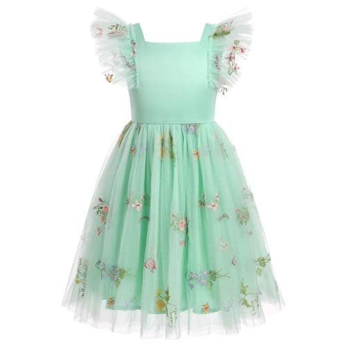 IMEKIS Princess Butterfly Boho Tulle Dress for Toddlers Girls Birthday Pageant