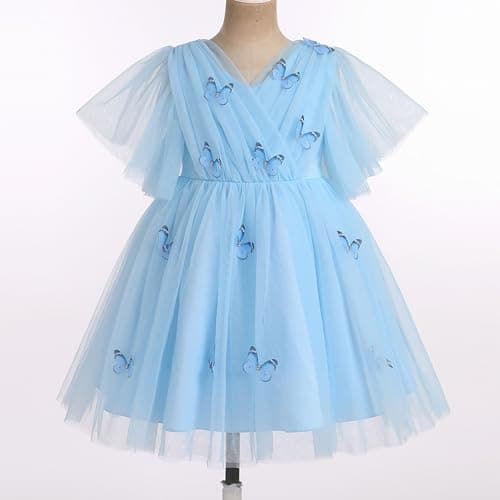 IMEKIS Kids Princess Butterfly Dress for 3-8T Wedding Party Photo Shoot