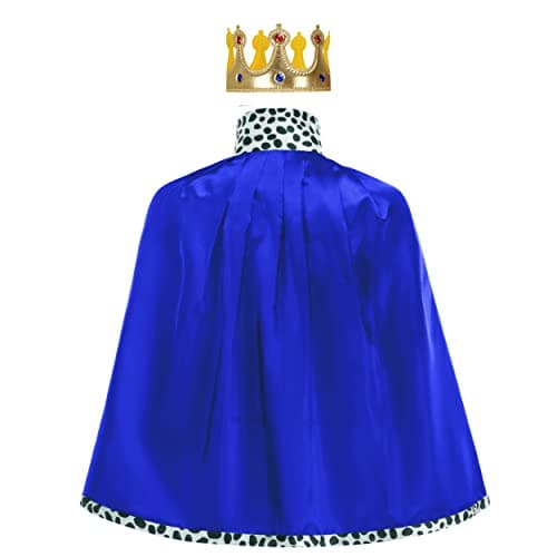 Yolsun Kids King Robe with Crown for Boys Halloween Cosplay