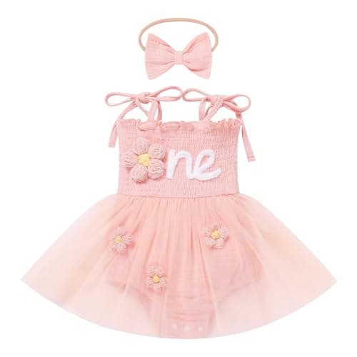 Baby Girl Strawberry Birthday Outfit: Boho Romper Dress with Headband for Summer Cake Smash Photoshoot