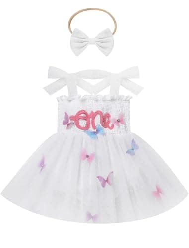 IMEKIS Baby Girl Strawberry One Birthday Outfit Tulle Dress Boho Summer Photo Shoot