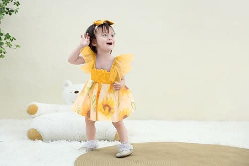Ruffe Infant Tulle Romper Sleeveless Baby Girl Outfit 0-18M