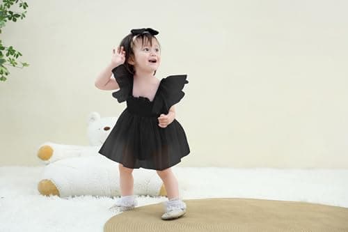 Ruffe Infant Tulle Romper Sleeveless Baby Girl Outfit 0-18M