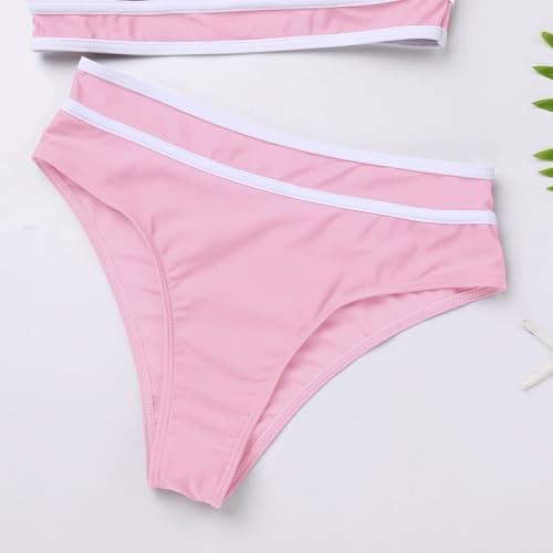 IMEKIS Women's Summer Two-Piece Bikini Set Color Block Swimsuit