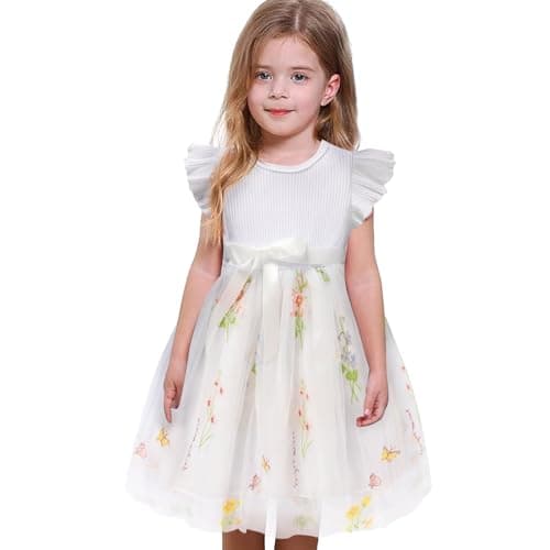 Sinhoon Toddler Girl Tulle Summer Ruffle Dresses 1-6Y